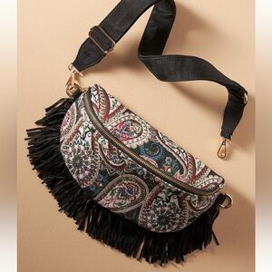 NWT Anthropologie crescent sling bag